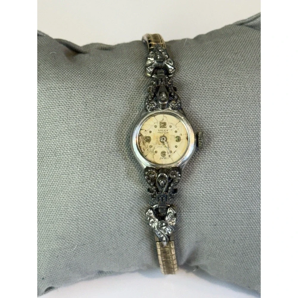 Vintage Gruen Precision 17 Jewel Ladies Wristwatch 10K RGP Bezel Parts Repair